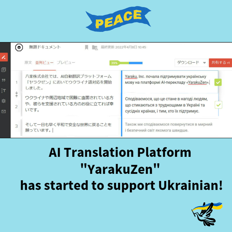 Ukrainian is added as a supported language on YarakuZen